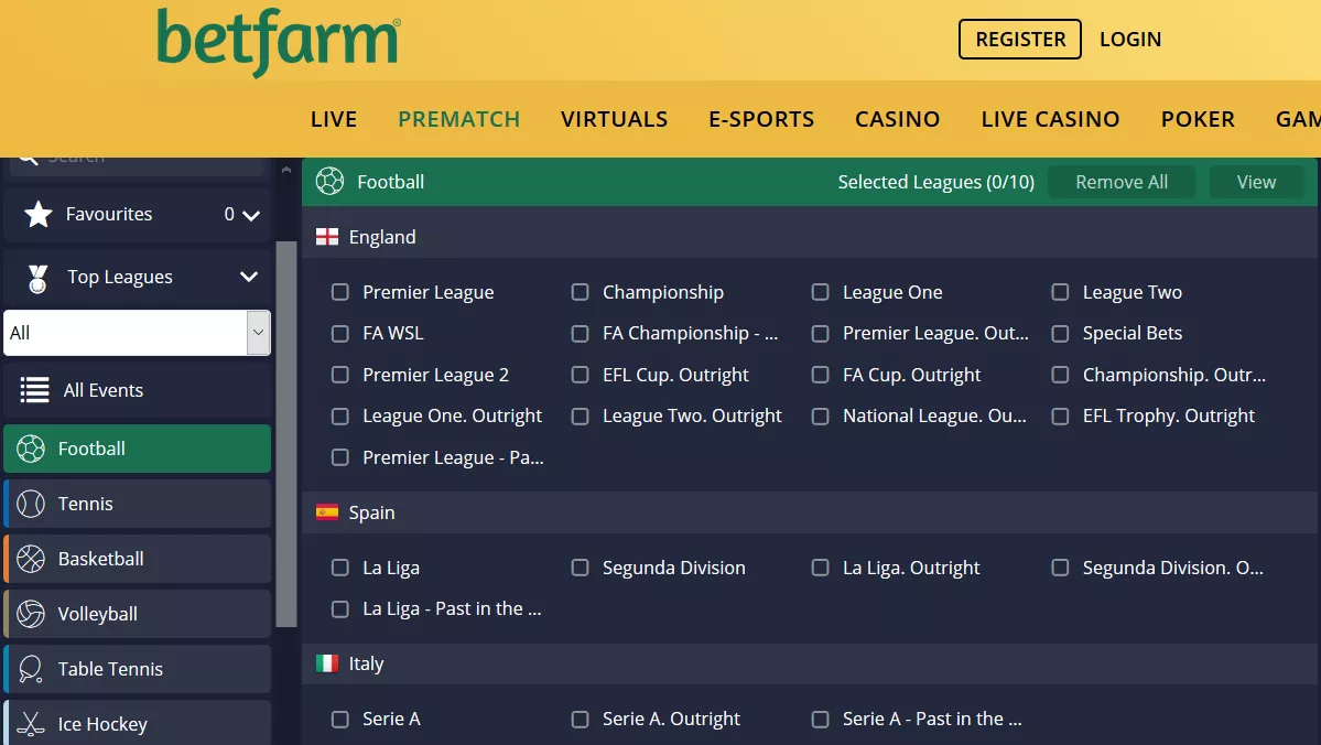 BetFarm how to make a Bet